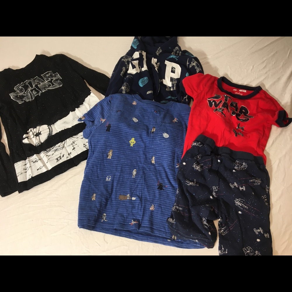 GAP Star Wars 3 tee’s, sweatshirt, pajamas used